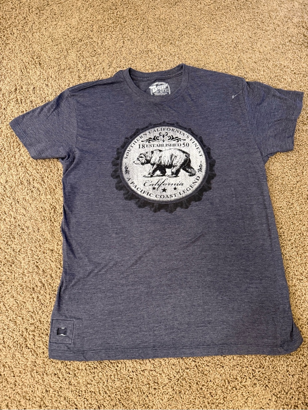 Men's Heather Navy Graphic Tee with California Bear Emblem